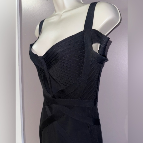 House of CB Blaise Black Bardot Bandage Mini Dress - Picture 9 of 13